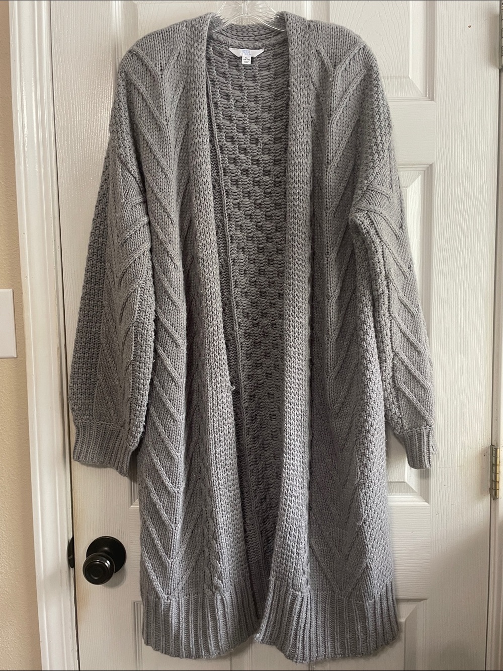 Time And Tru Size XL Long Gray Sweater Cardigan